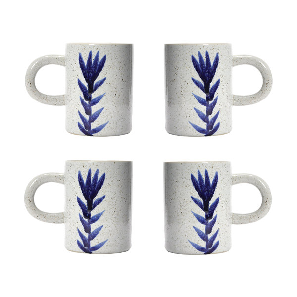 Corrigan Studio® Hand Painted Stoneware Mug With Flower Design In